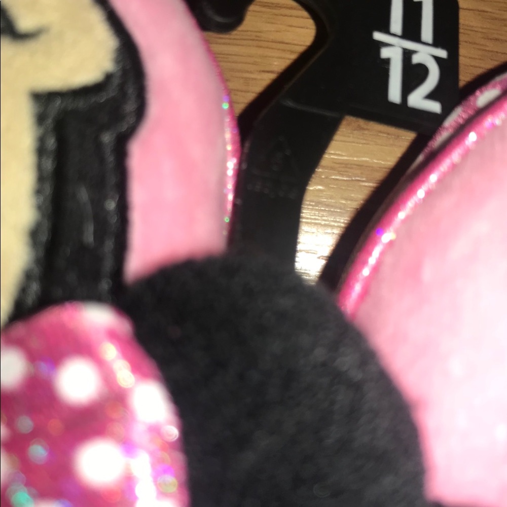 Minnie Mouse Toddler Slippers Sparkly Bow - Picture 4 of 8